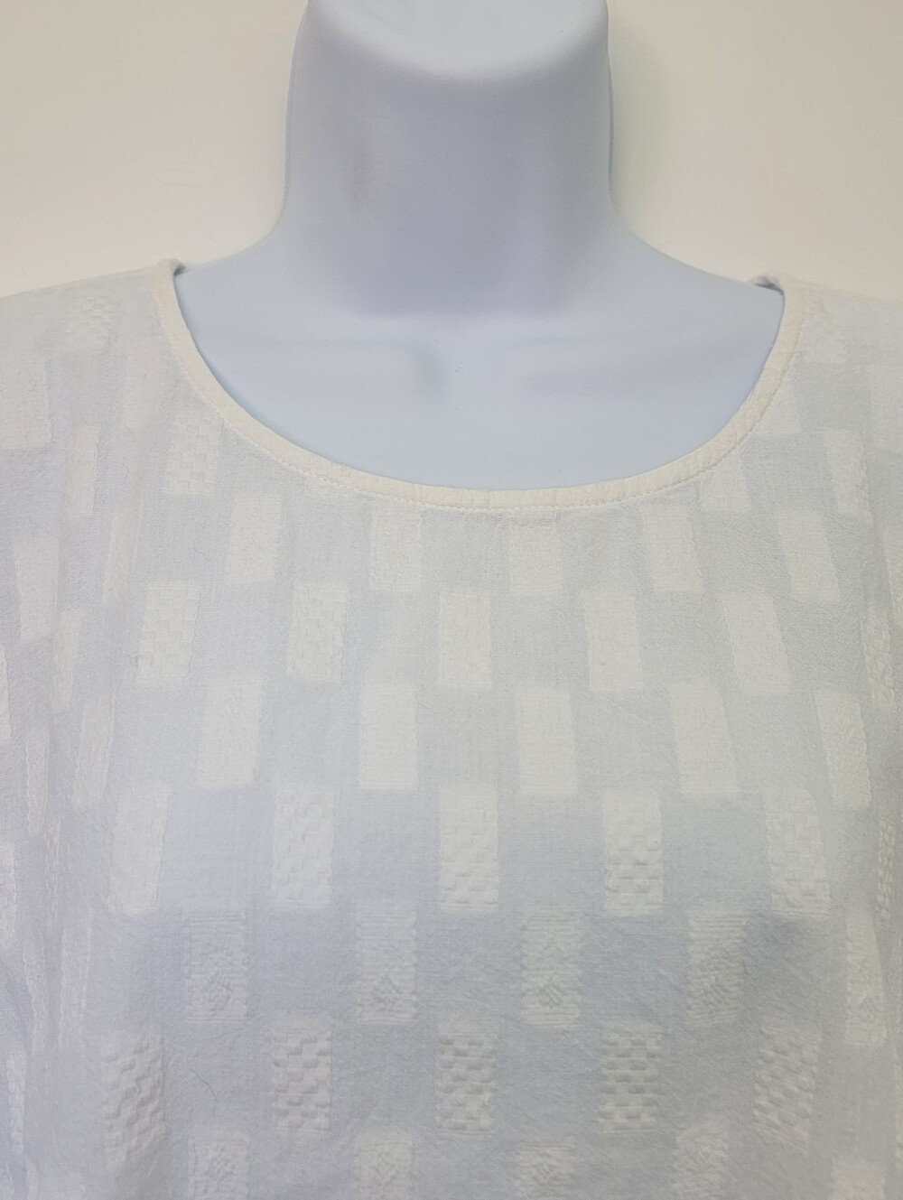 Madewell Medford Jacquard Peplum Blouse White Flutter Sleeves Textured Size M - Picture 2 of 10